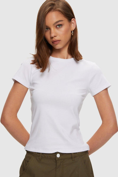 Kuwalla Micro Rib Tee - White | Women’s