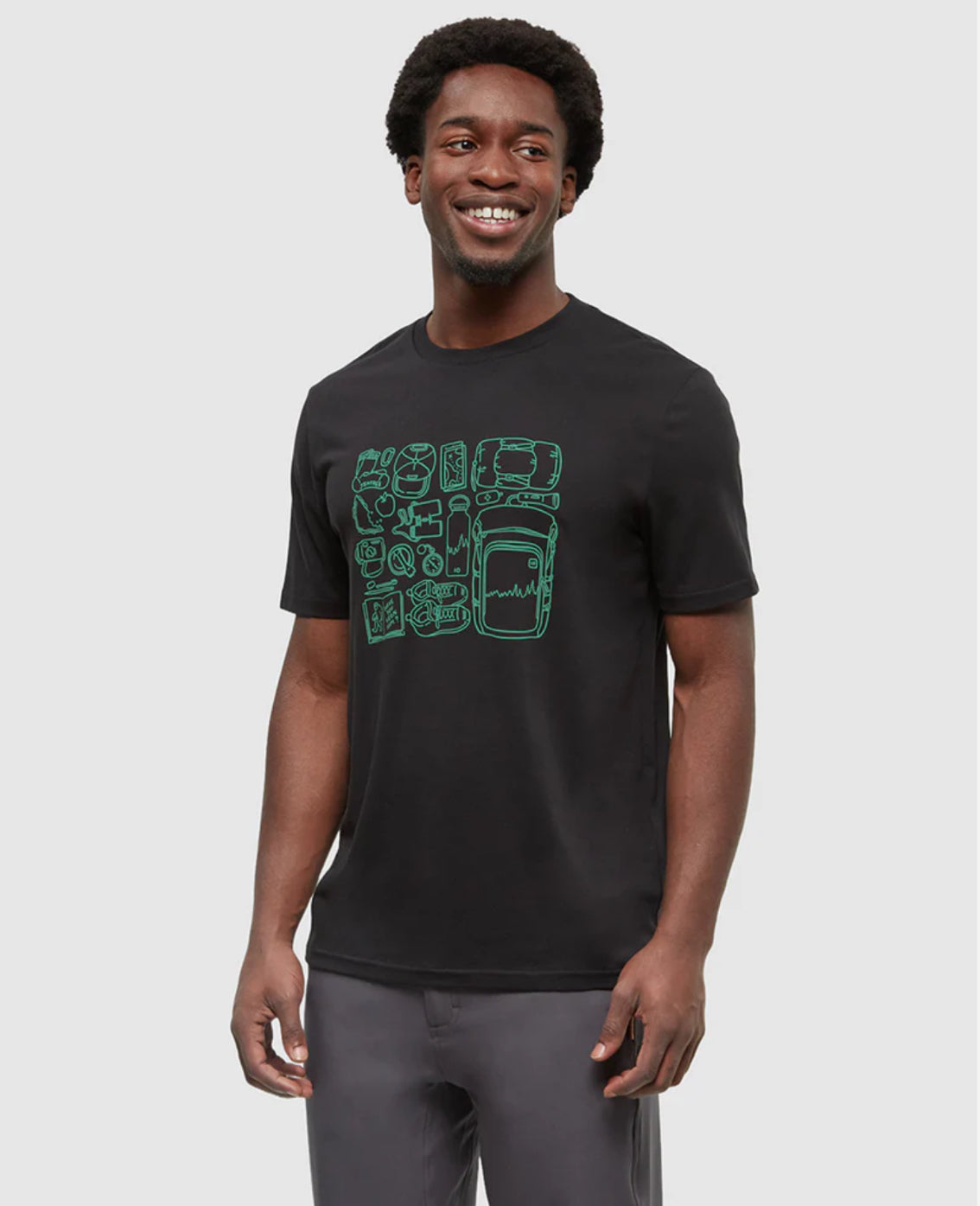 TenTree Adventure Essentials T-Shirt - Meteorite Black/Jade | Men’s