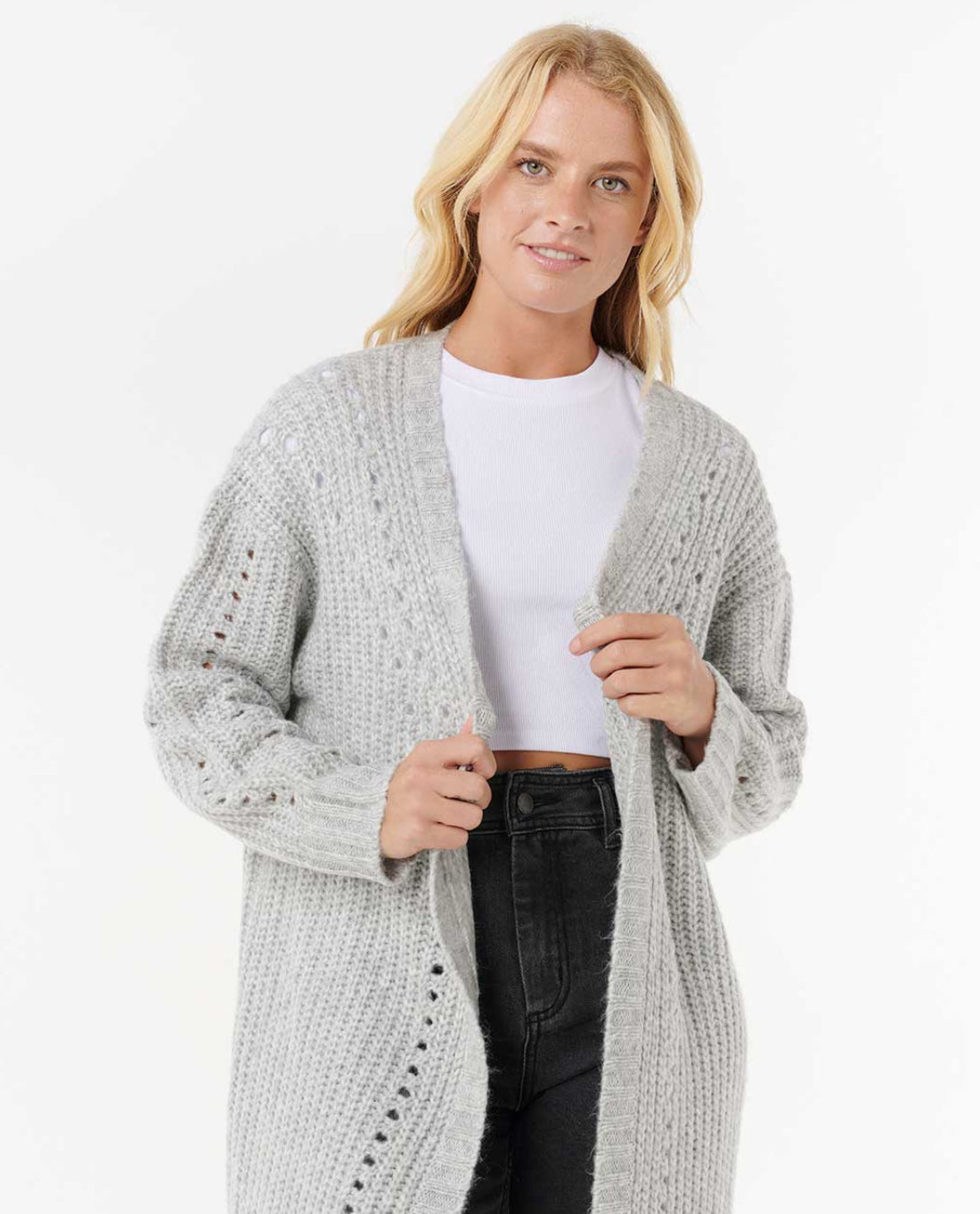 Rip Curl Oceanic Duster Cardigan - Light Grey Heather | Women’s