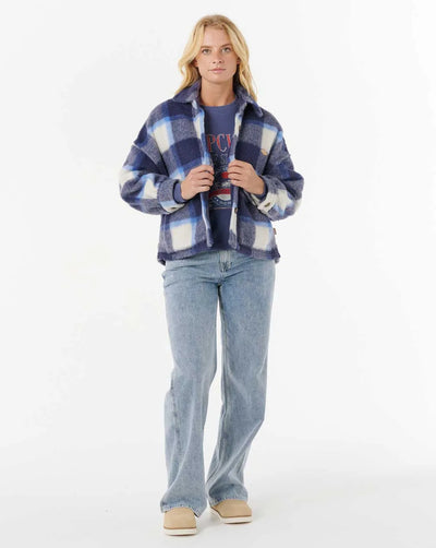 Rip Curl Cala Nights Check Jacket - Blue | Women’s
