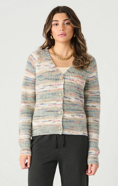 Dex Long Sleeve Buttoned Spacedye Cardigan