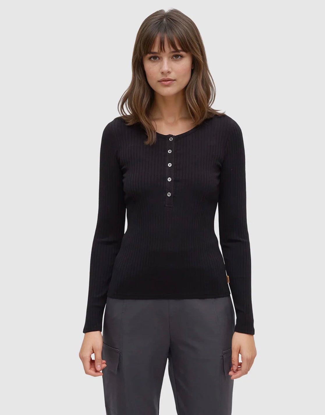 TenTree Knowles Henley - Meteorite Black | Women’s