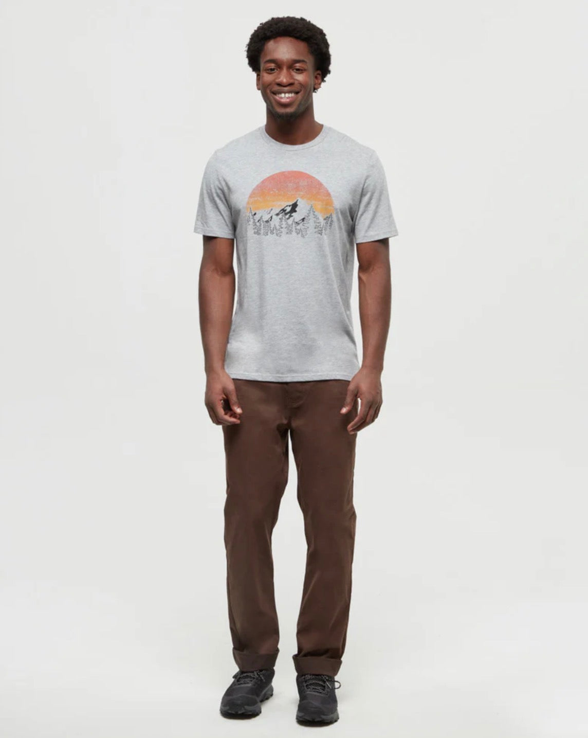 TenTree Vintage Sunset T-Shirt - Harbour Grey Heather/Terra | Men’s