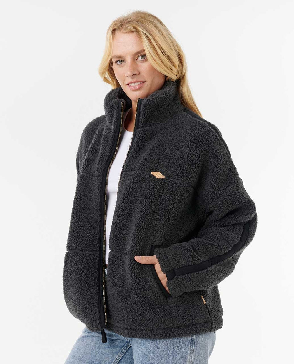 Rip Curl Cala Nights Sherpa Jacket - Washed Black | Women’s