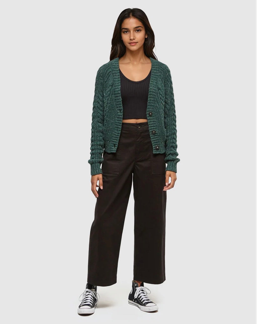 TenTree Stillwater Cardigan - Forest Pine Nep | Women’s