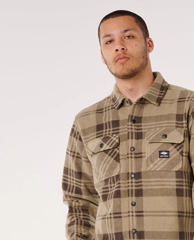 Rip Curl Fun Times Polar Fleece Shirt - Khaki Rock | Men’s