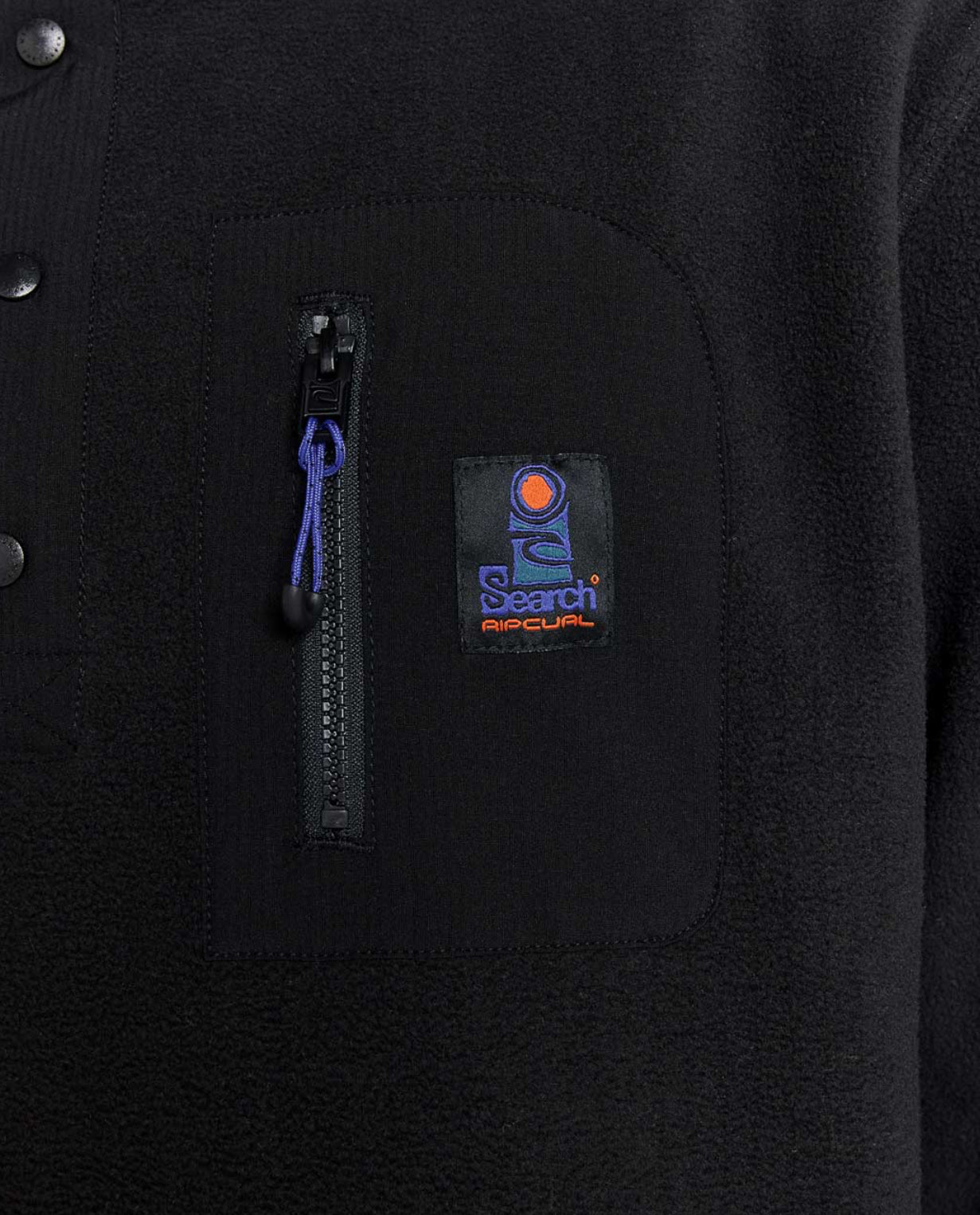 Rip Curl Search Puffer Fleece Crew - Black | Men’s