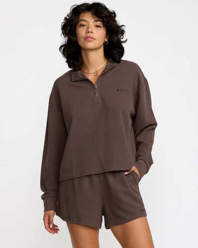 RVCA Glory Waffle Pullover - Bear Brown | Women’s