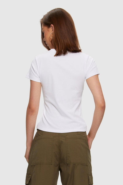 Kuwalla Micro Rib Tee - White | Women’s