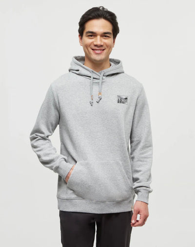 TenTree Etched Mountain Hoodie - Harbour Grey Heather/Meteorite Black | Men’s
