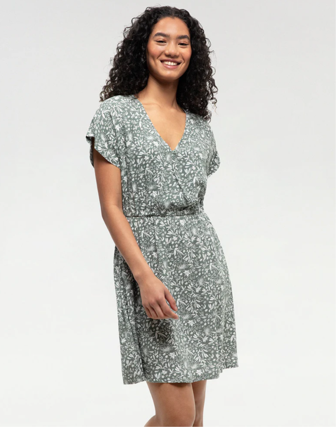 TenTree Kits Dress - Agave Green/Field Flowers | Women’s