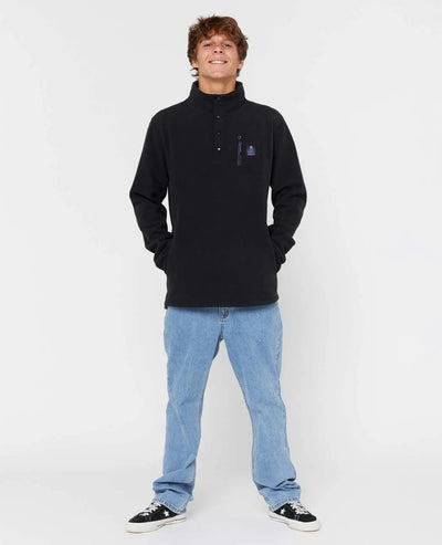 Rip Curl Search Puffer Fleece Crew - Black | Men’s