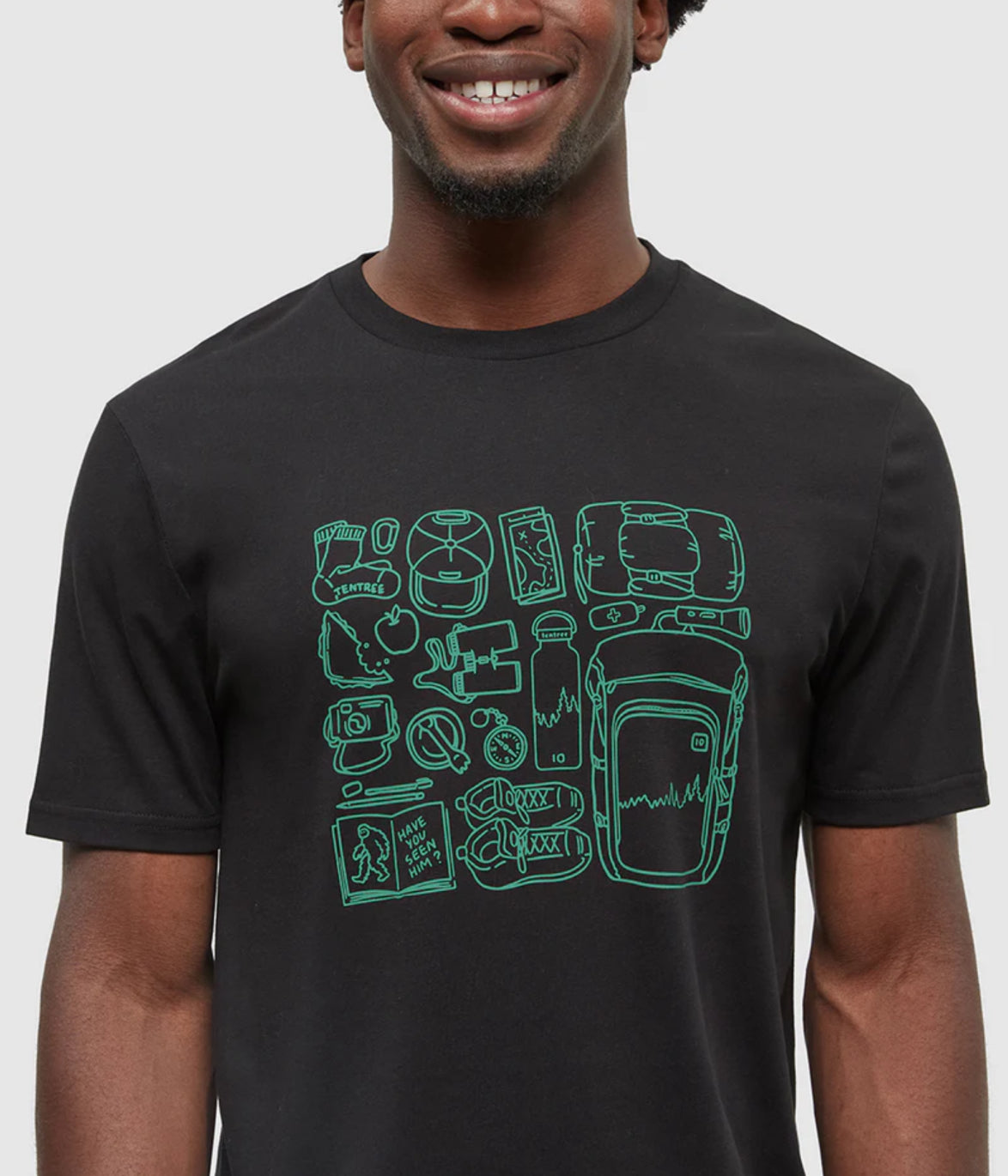 TenTree Adventure Essentials T-Shirt - Meteorite Black/Jade | Men’s