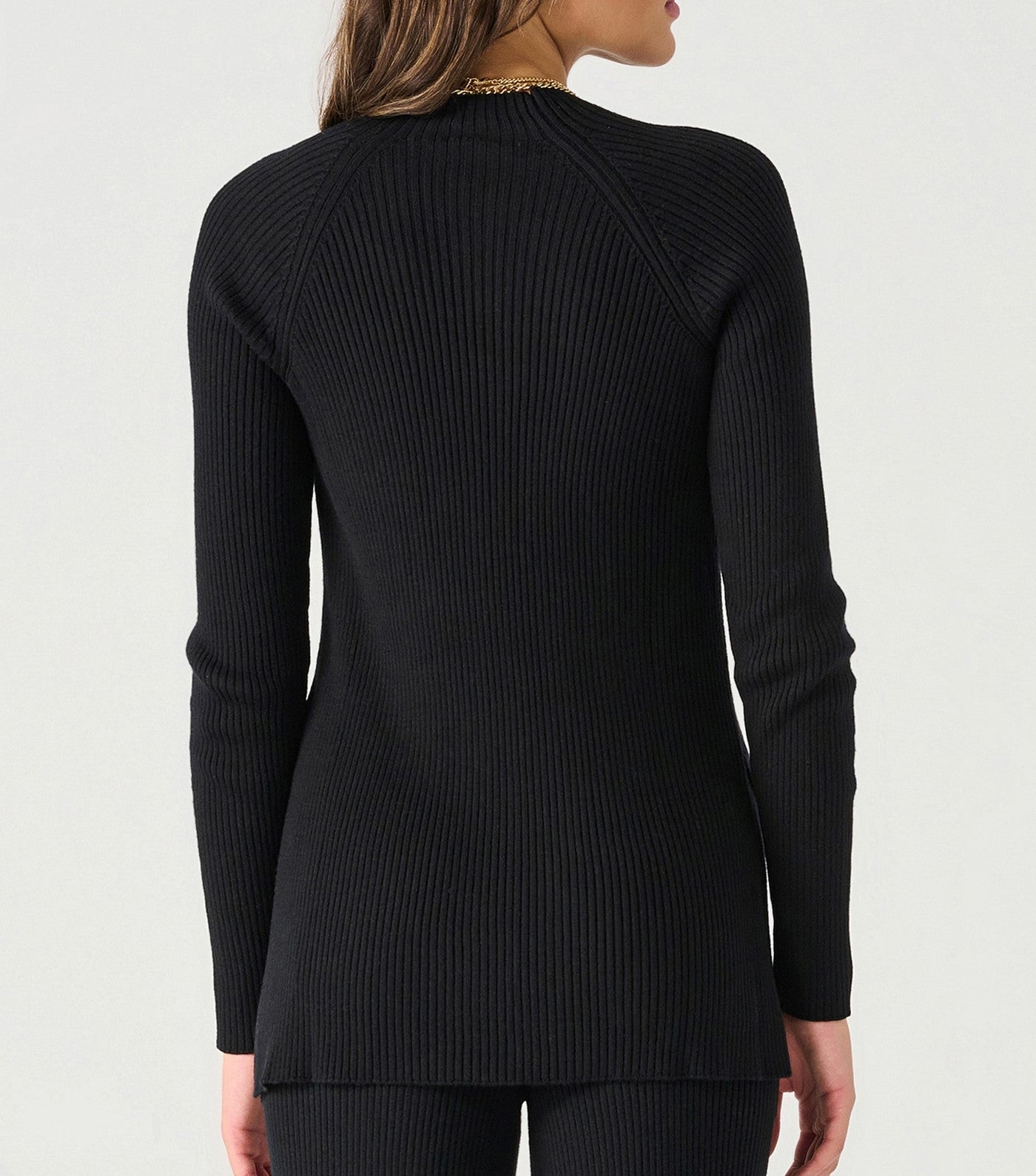 Dex Mock Neck Ribbed Tunic Sweater