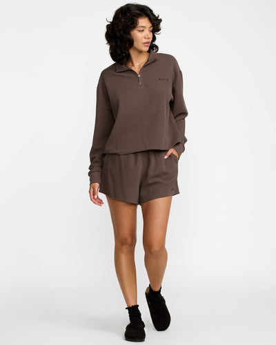 RVCA Glory Waffle Pullover - Bear Brown | Women’s