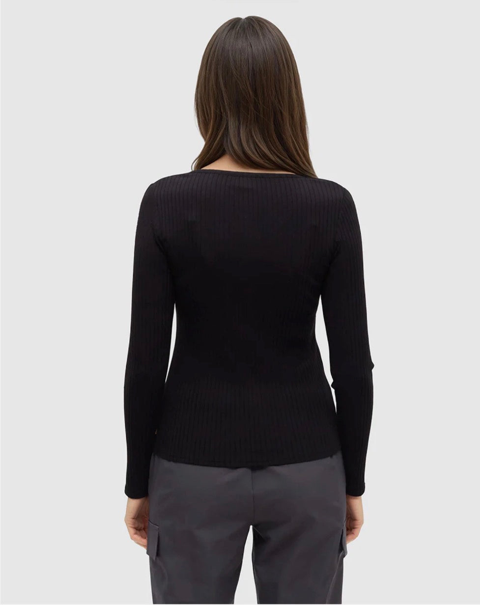 TenTree Knowles Henley - Meteorite Black | Women’s