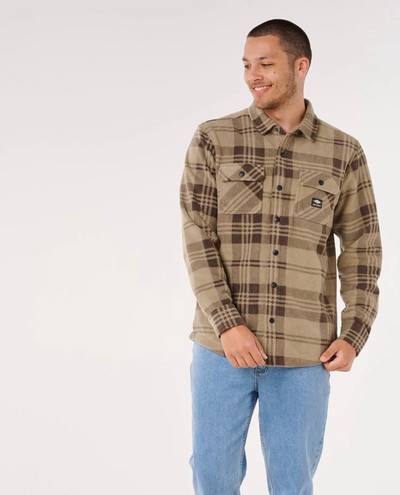 Rip Curl Fun Times Polar Fleece Shirt - Khaki Rock | Men’s