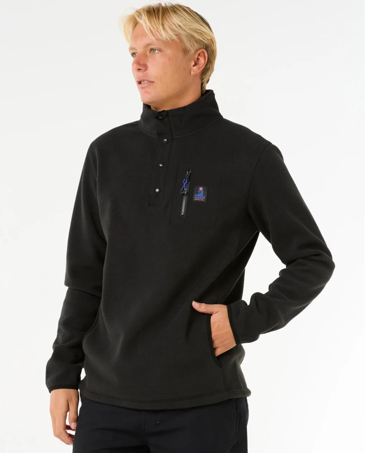 Rip Curl Search Puffer Fleece Crew - Black | Men’s