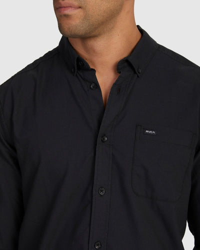 RVCA That’ll Do Stretch Long Sleeve Shirt - Black | Men’s