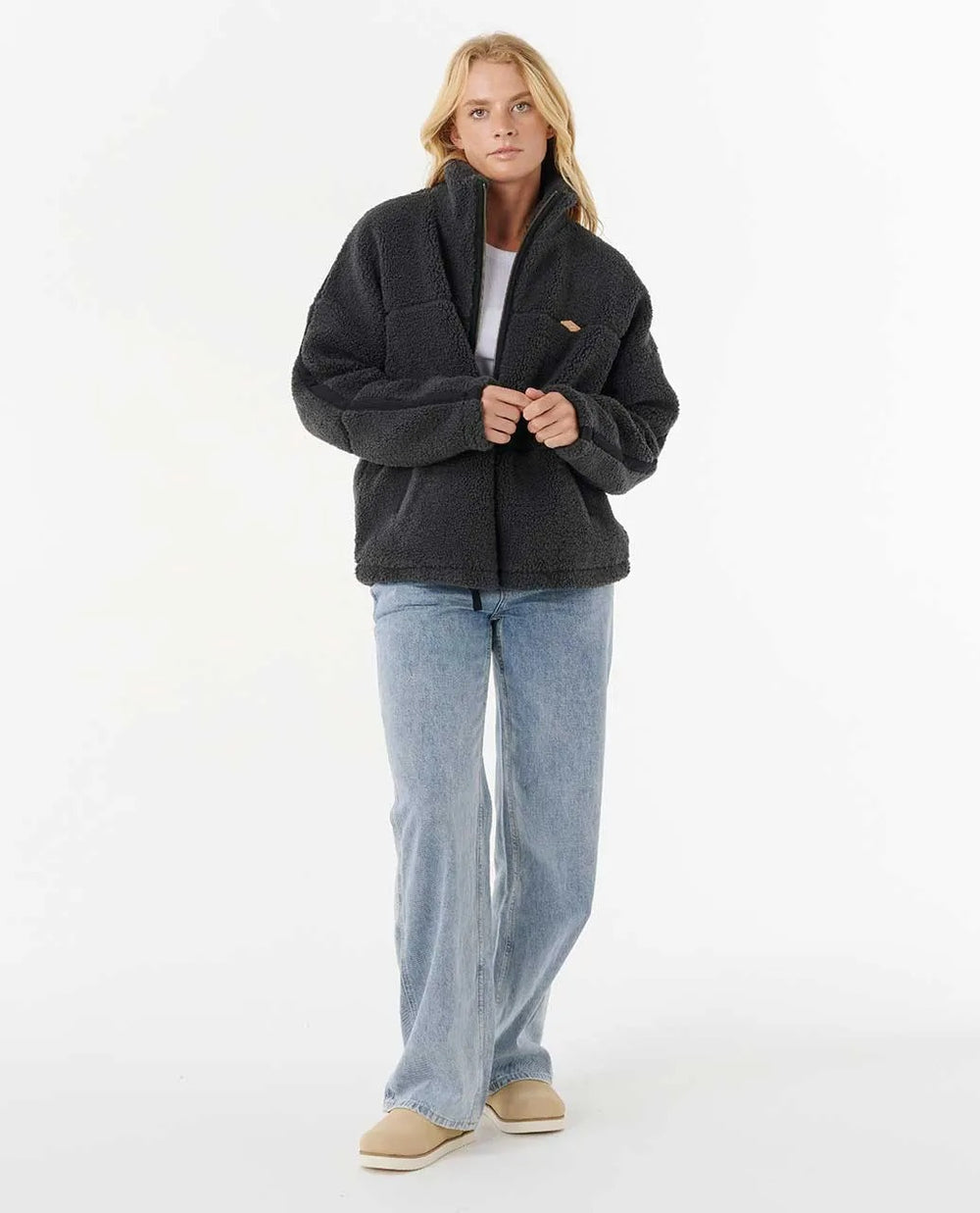 Rip Curl Cala Nights Sherpa Jacket - Washed Black | Women’s