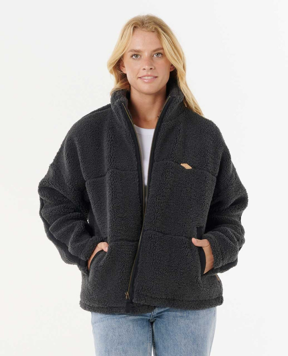 Rip Curl Cala Nights Sherpa Jacket - Washed Black | Women’s