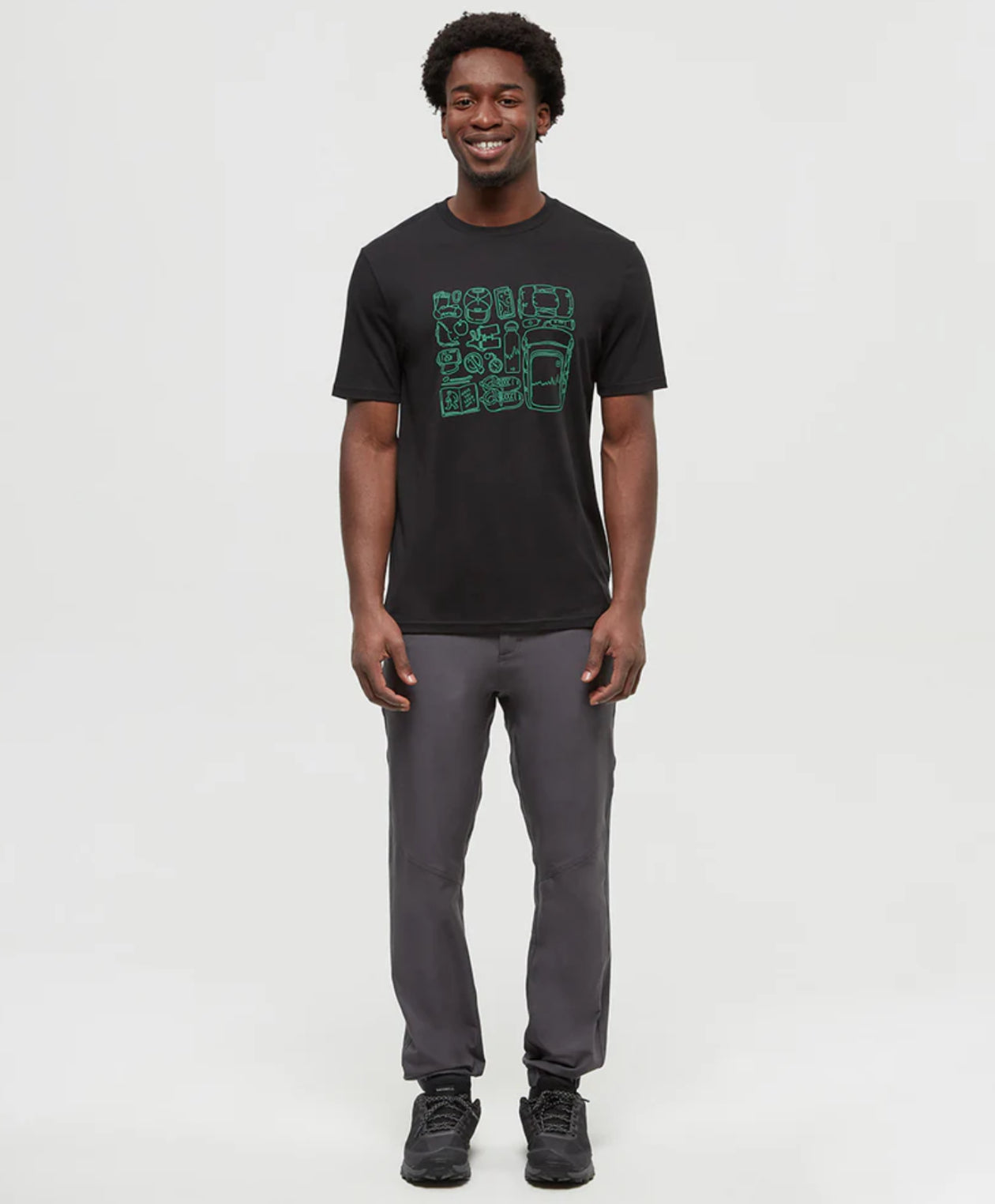 TenTree Adventure Essentials T-Shirt - Meteorite Black/Jade | Men’s