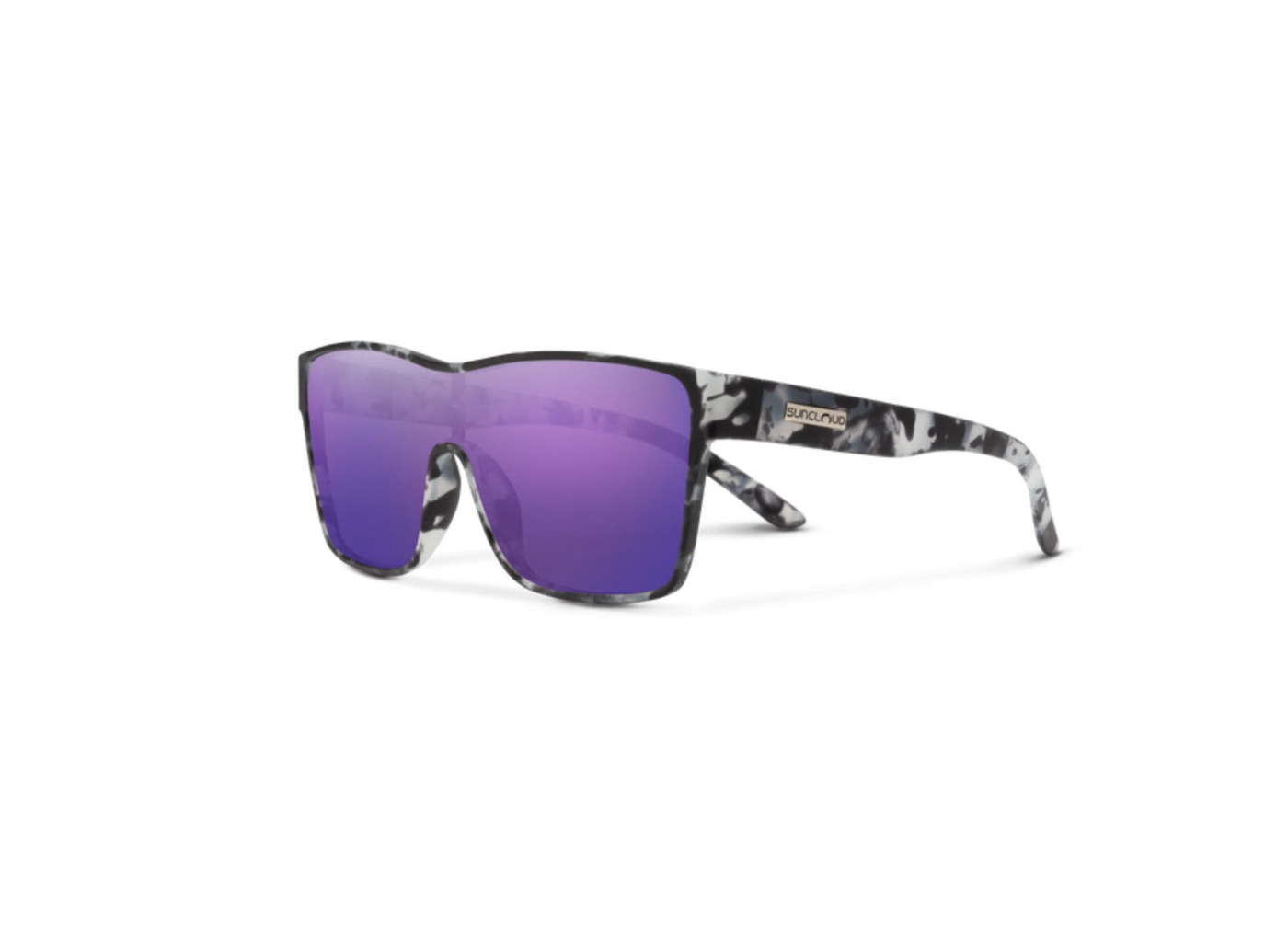 Suncloud Optics Biff - Matte Ice Tortoise + Polarized Purple Mirror Lens