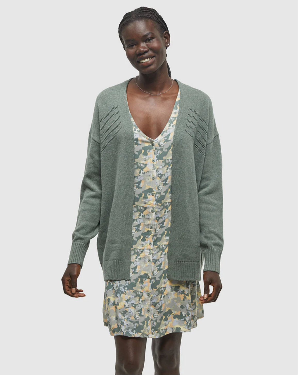TenTree Prairies Cardigan - Agave Green Heather | Women’s