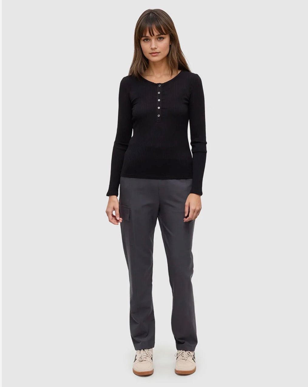 TenTree Knowles Henley - Meteorite Black | Women’s