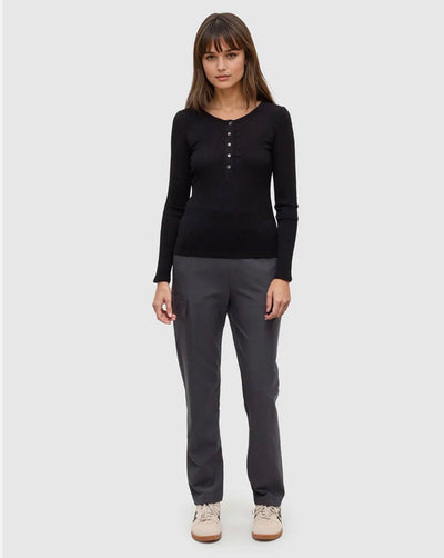 TenTree Knowles Henley - Meteorite Black | Women’s