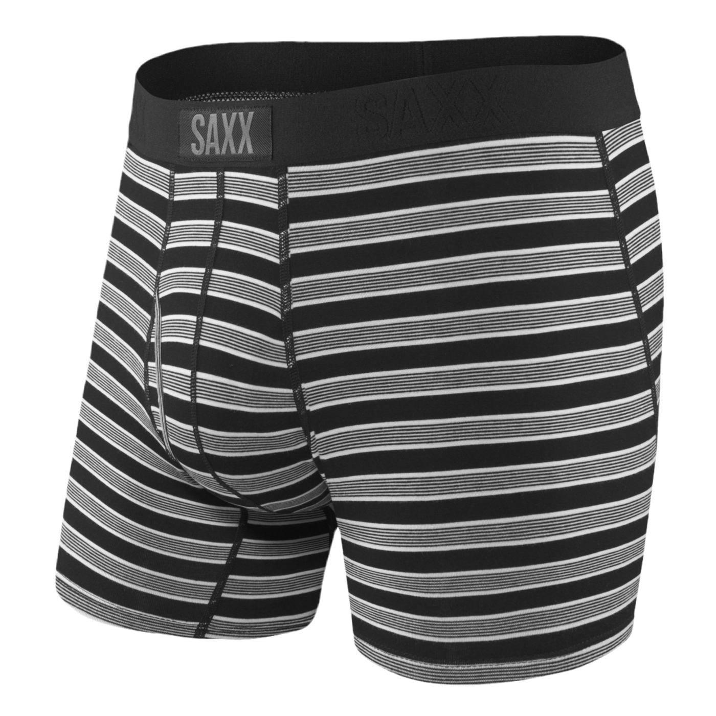 Saxx Ultra Super Soft Boxer Brief-Black Crew Stripe