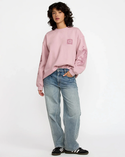 RVCA Baggie Boyfriend Crew - Lush Lilac | Women’s