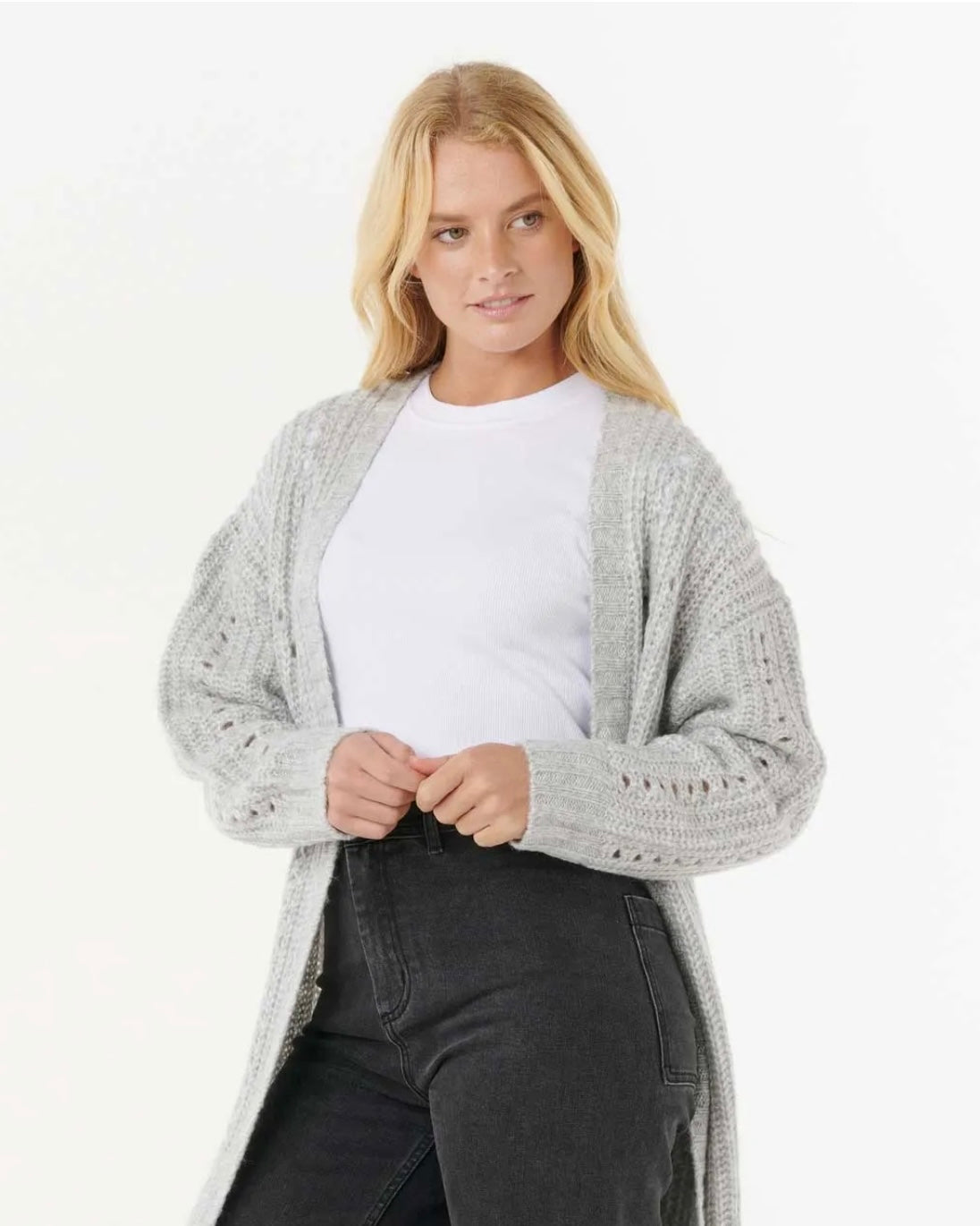 Rip Curl Oceanic Duster Cardigan - Light Grey Heather | Women’s
