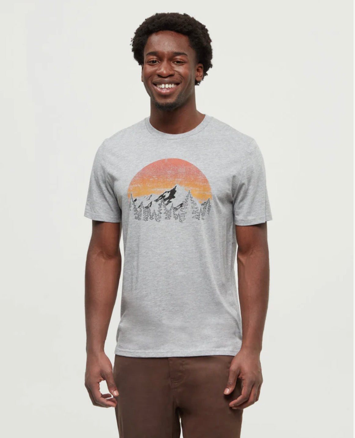 TenTree Vintage Sunset T-Shirt - Harbour Grey Heather/Terra | Men’s