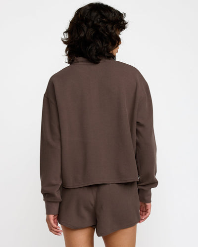 RVCA Glory Waffle Pullover - Bear Brown | Women’s