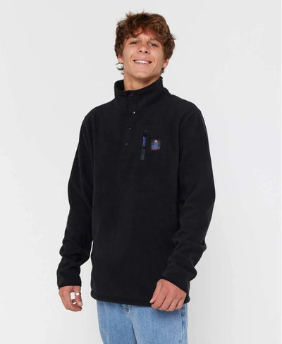 Rip Curl Search Puffer Fleece Crew - Black | Men’s