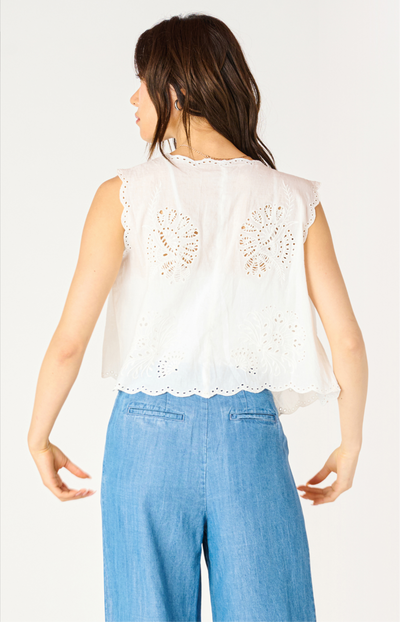 Dex Sleeveless Tie-Front Eyelet Top | Women’s