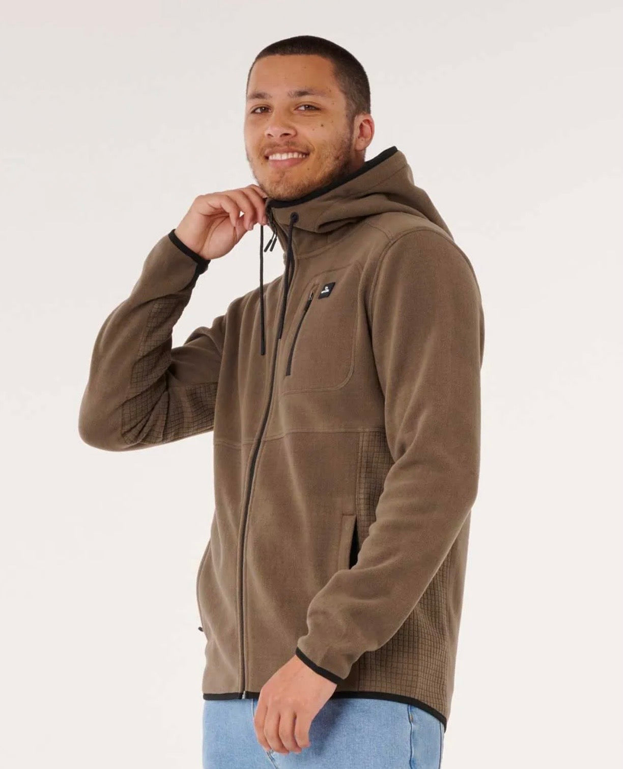 Rip Curl Departed Polar Fleece Zip Thru - Rock | Men’s