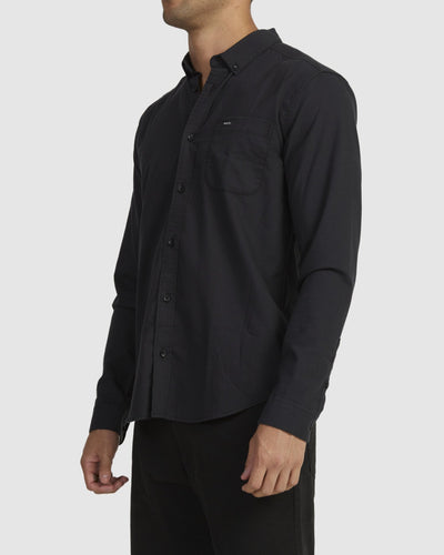 RVCA That’ll Do Stretch Long Sleeve Shirt - Black | Men’s