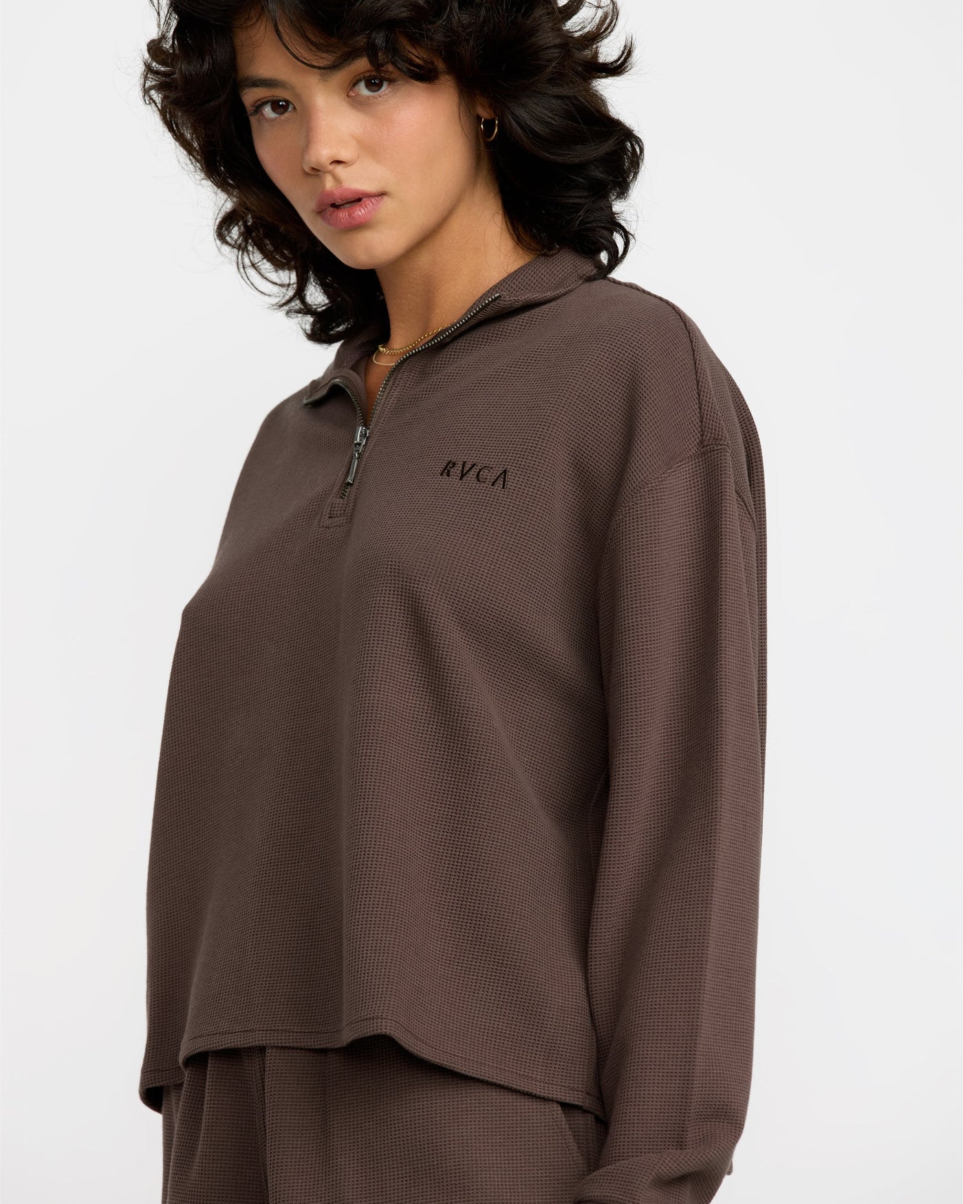 RVCA Glory Waffle Pullover - Bear Brown | Women’s