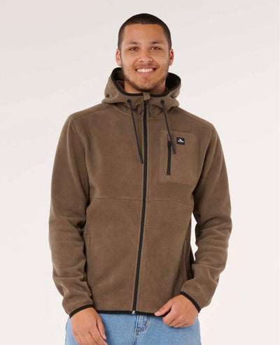 Rip Curl Departed Polar Fleece Zip Thru - Rock | Men’s