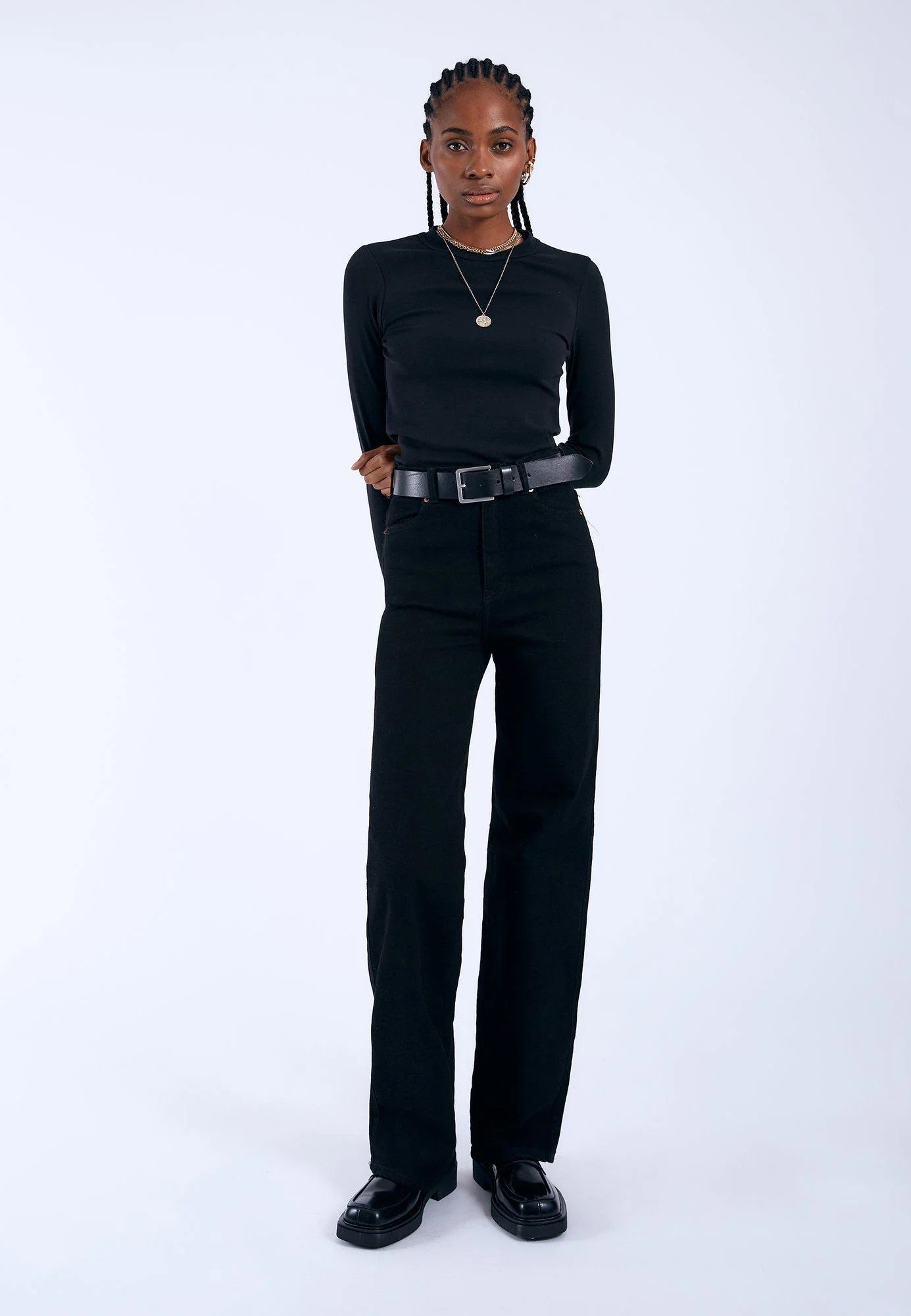 Dr. Denim Moxy Straight - Solid Black | Women’s