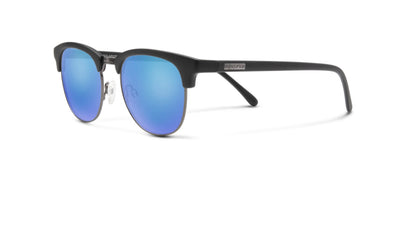 Suncloud Optics Step Out - Matte Black + Polarized Blue Mirror Lens