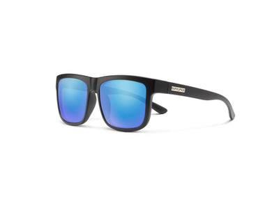 Suncloud Optics Quiver - Matte Black + Polarized Blue Mirror Lens
