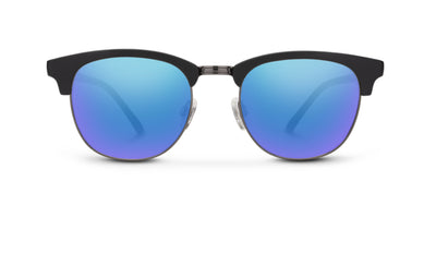 Suncloud Optics Step Out - Matte Black + Polarized Blue Mirror Lens
