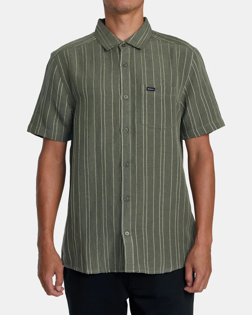 RVCA Mercy Stripe Short Sleeve Woven Shirt
