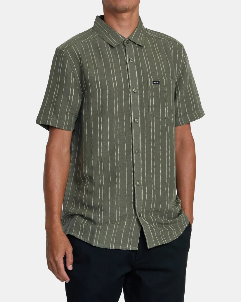 RVCA Mercy Stripe Short Sleeve Woven Shirt