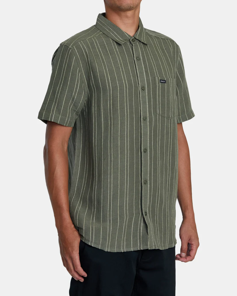 RVCA Mercy Stripe Short Sleeve Woven Shirt