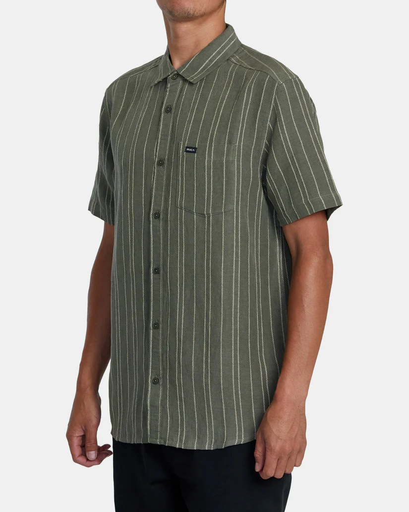 RVCA Mercy Stripe Short Sleeve Woven Shirt