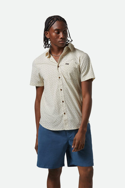 Brixton Charter Print Short Sleeve Shirt - Off White/Micro Floral | Men’s